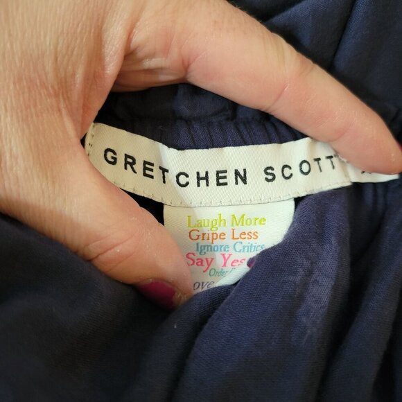 Gretchen Scott Floral Embroidered Midi Dress XS Cottagecore Pockets Empire Waist - Picture 8 of 10